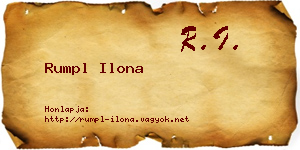 Rumpl Ilona névjegykártya